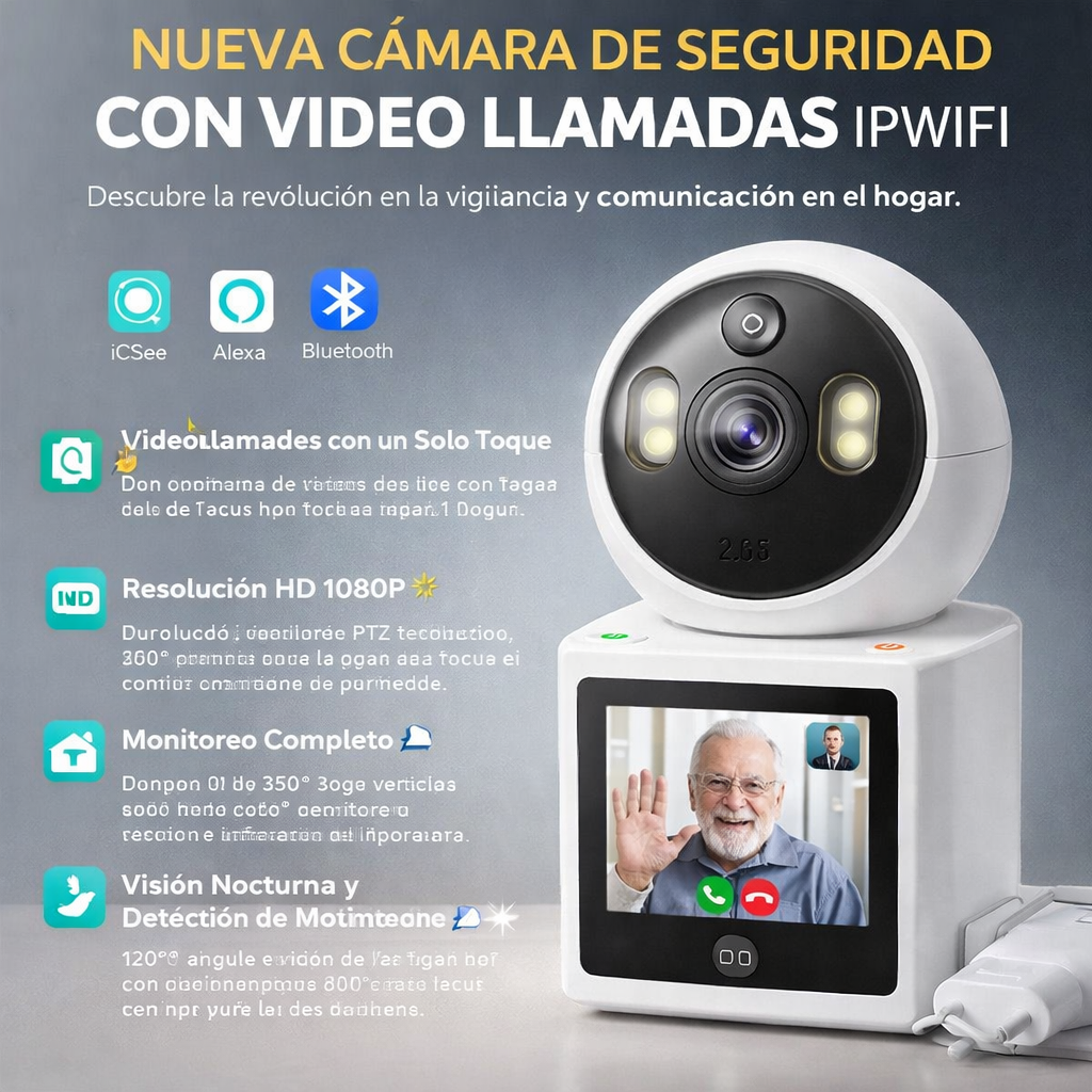 Cámara de seguridad con video llamadas IP WiFi