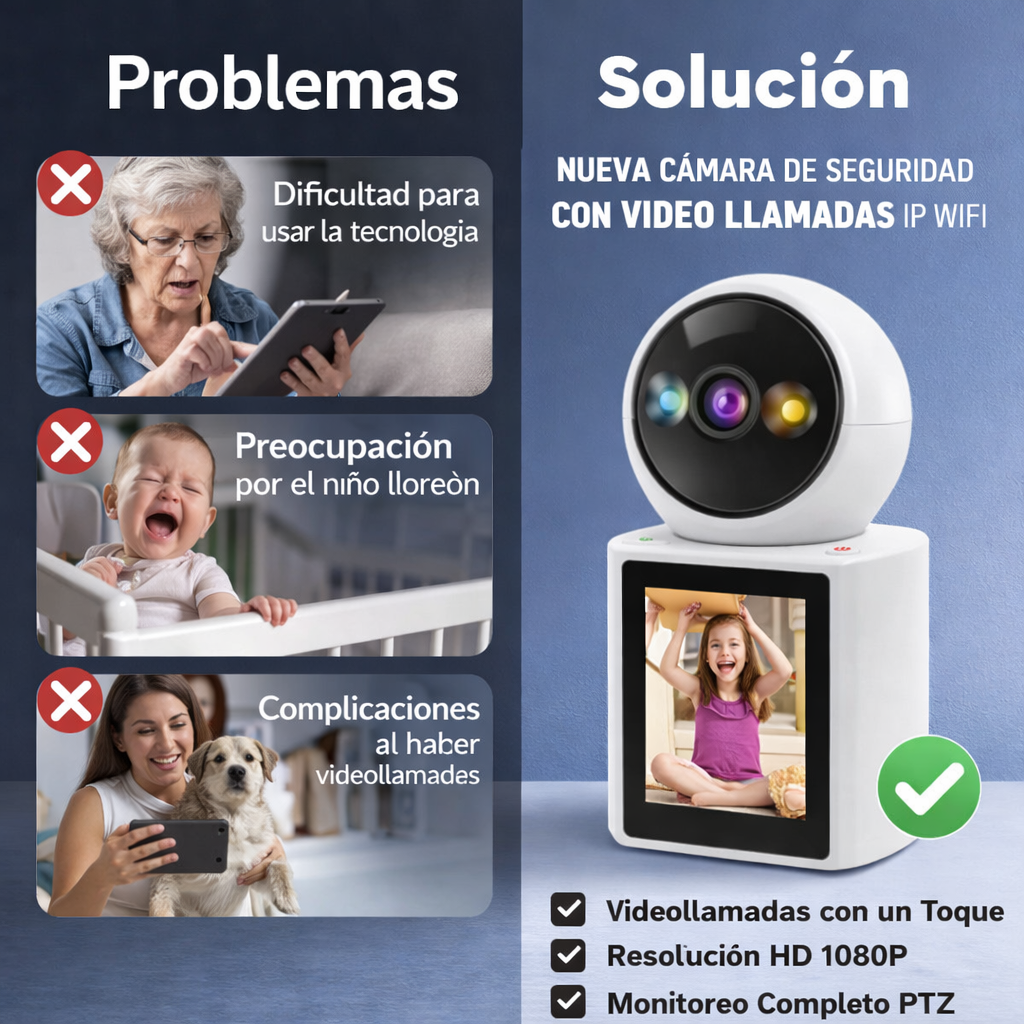 Cámara de seguridad con video llamadas IP WiFi